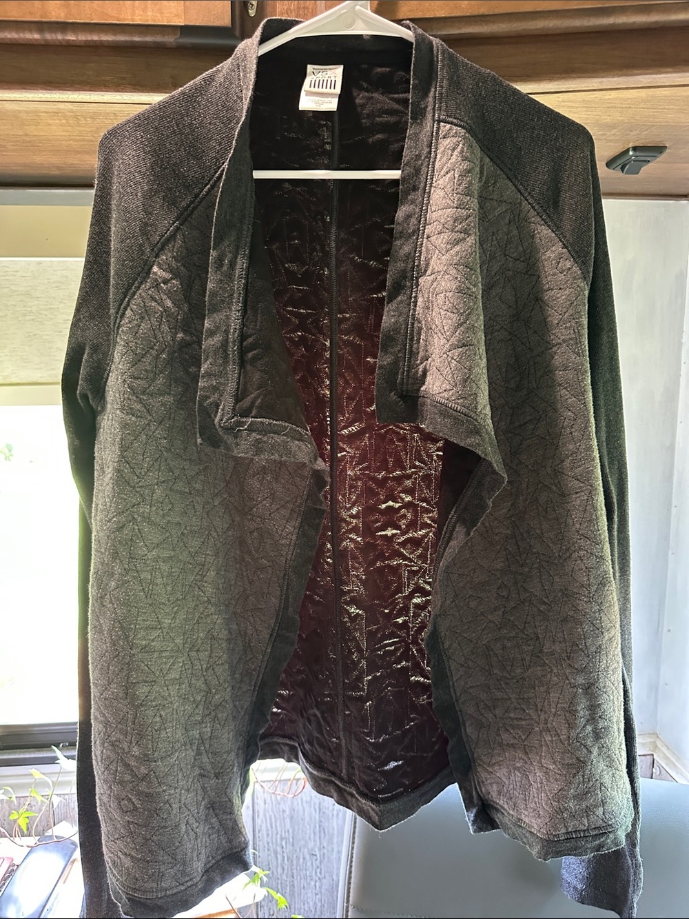VS - Quilted Open-Front Women's Jacket - Charcoal Gray size medium